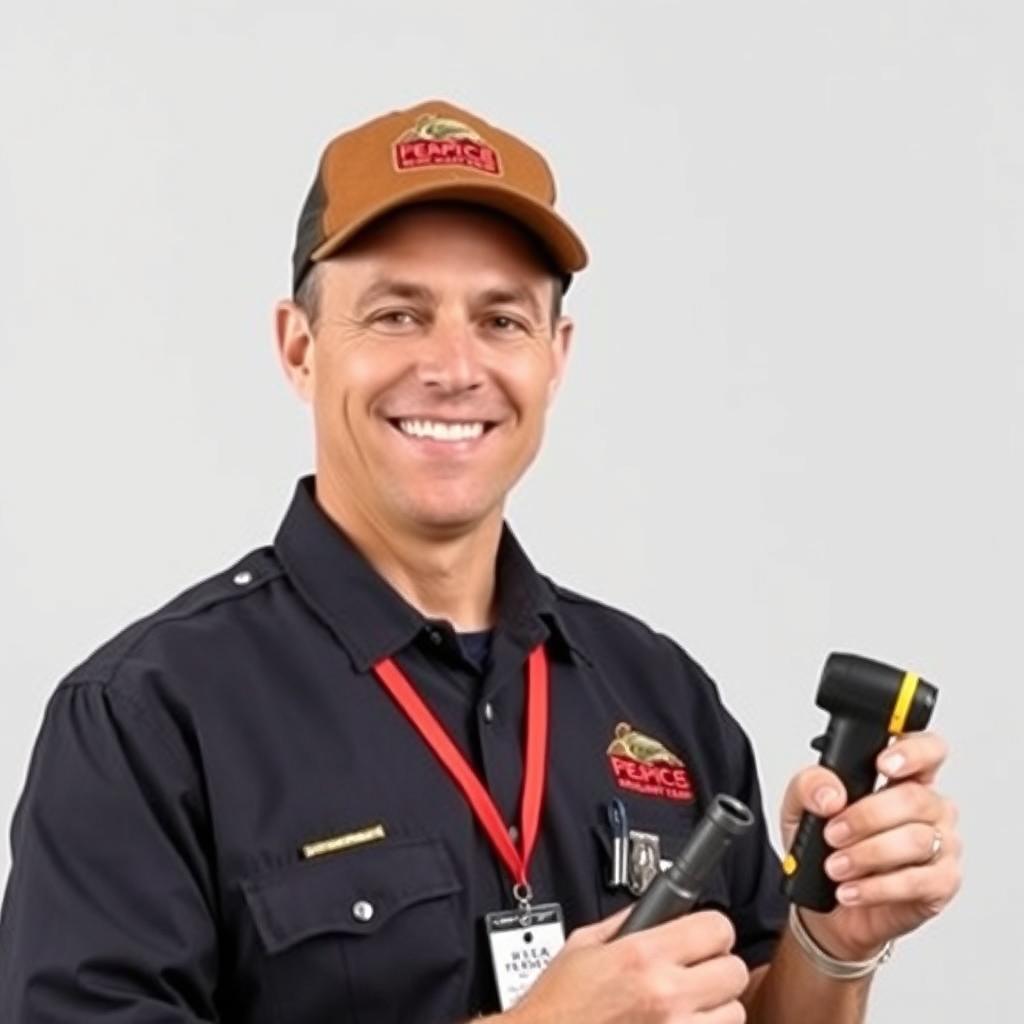 Professional termite inspector in Orange County uniform