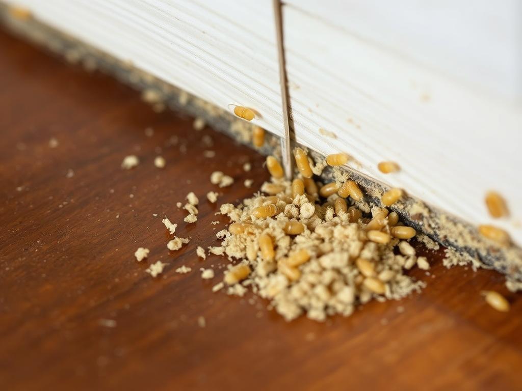 Termite frass (droppings) in Orange County home