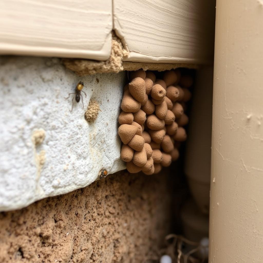 Termite mud tubes on a Tampa home foundation