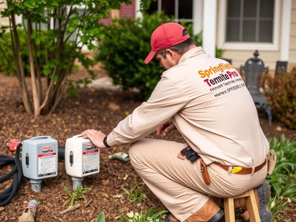 Springfield Termite Pro technician installing termite bait stations