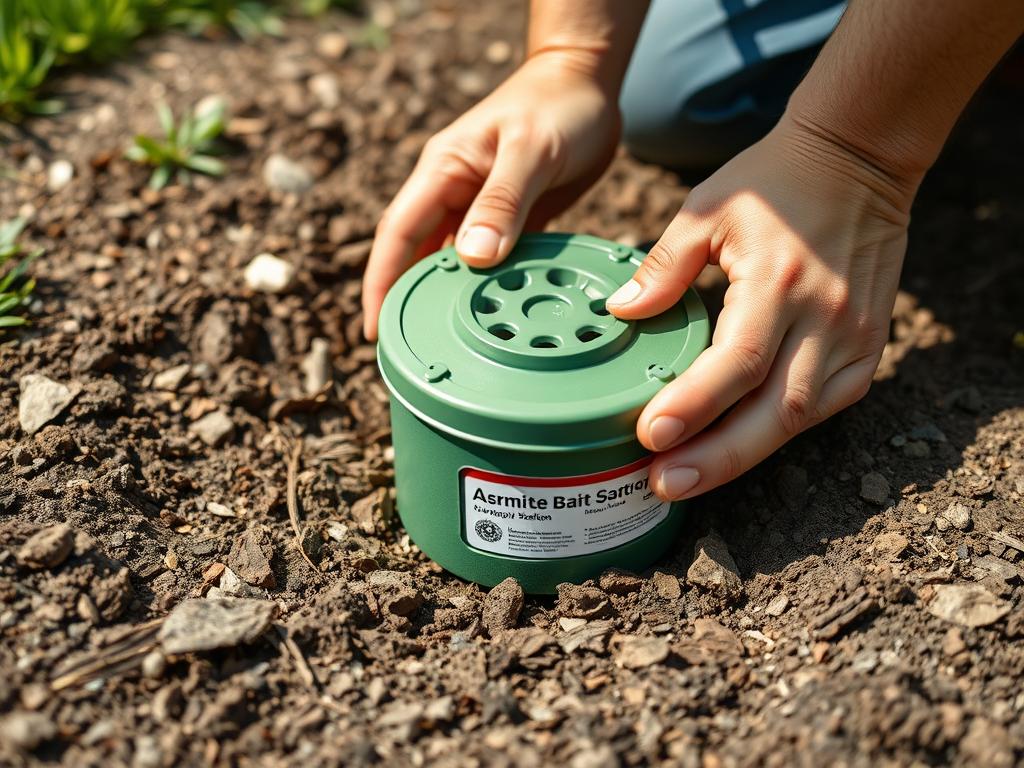 Termite bait station installation around Omaha NE property