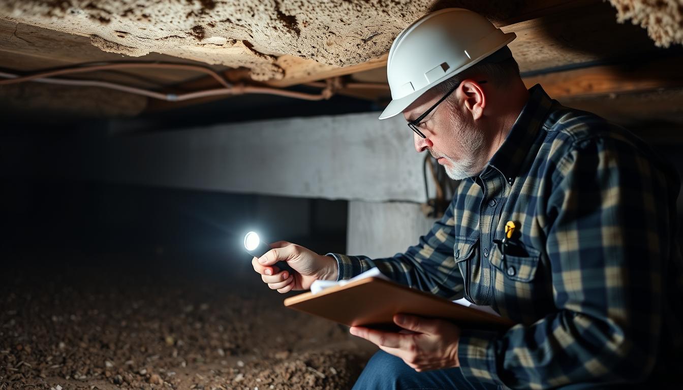 Termite inspection being conducted for real estate transaction in Omaha NE